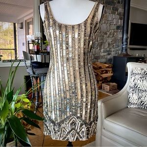 BEBE, Limited Edition⭐️FAB Sequined Party Dress⭐️STUNNING !🥂🍾NYE Perfect ! ♥️